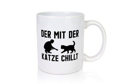 Mit der Katze | Chillen Katzenliebhaber Tierfreund lustiger Spruch Geschenk