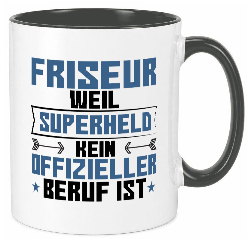 Superheld Friseur | Frisör Geschenkidee Humor Tasse
