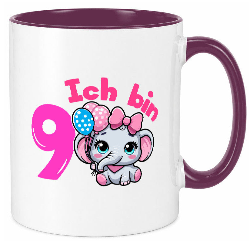9. Geburtstag | 9 Jahre Elefant Mädchen Geschenk Geschenkidee lustiger Spruch