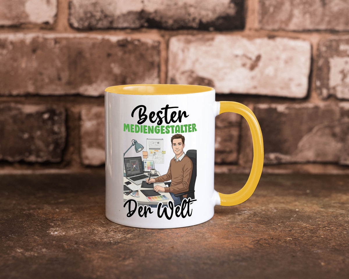 Bester Mediengestalter | Medien v2 Geschenk Humor Geschenkidee lustiger Spruch Tasse