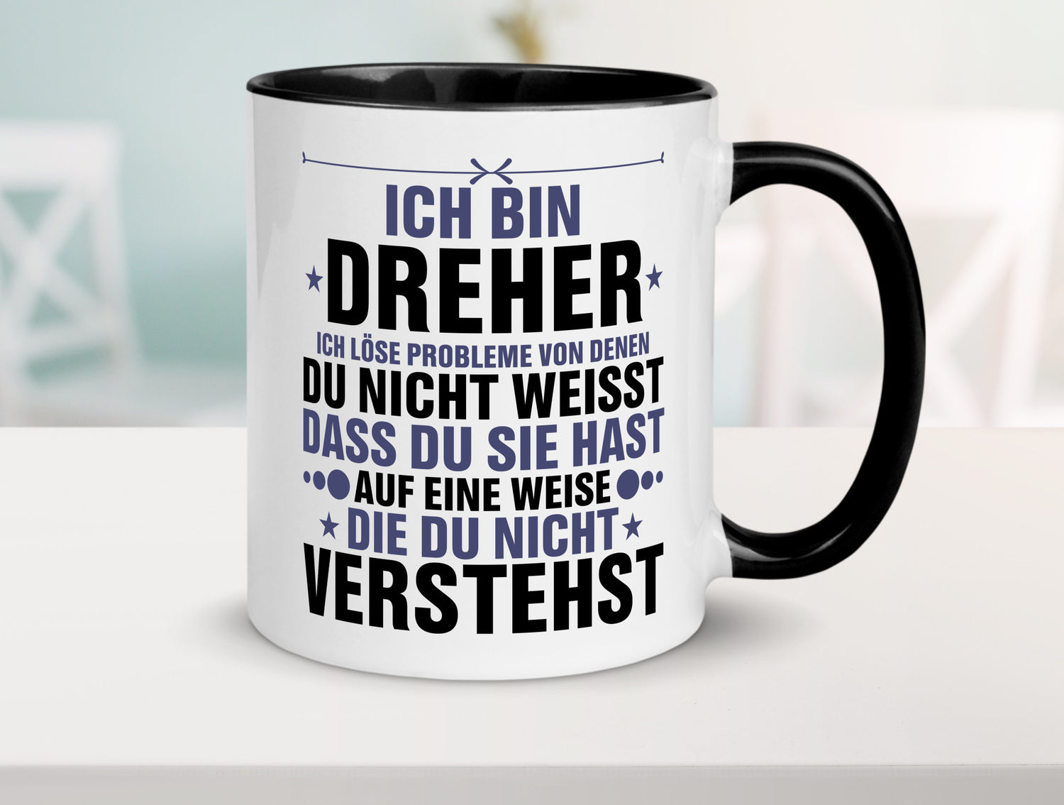 Löse Probleme: Dreher | Fräser lustiger Spruch Geschenk Humor Geschenkidee Tasse
