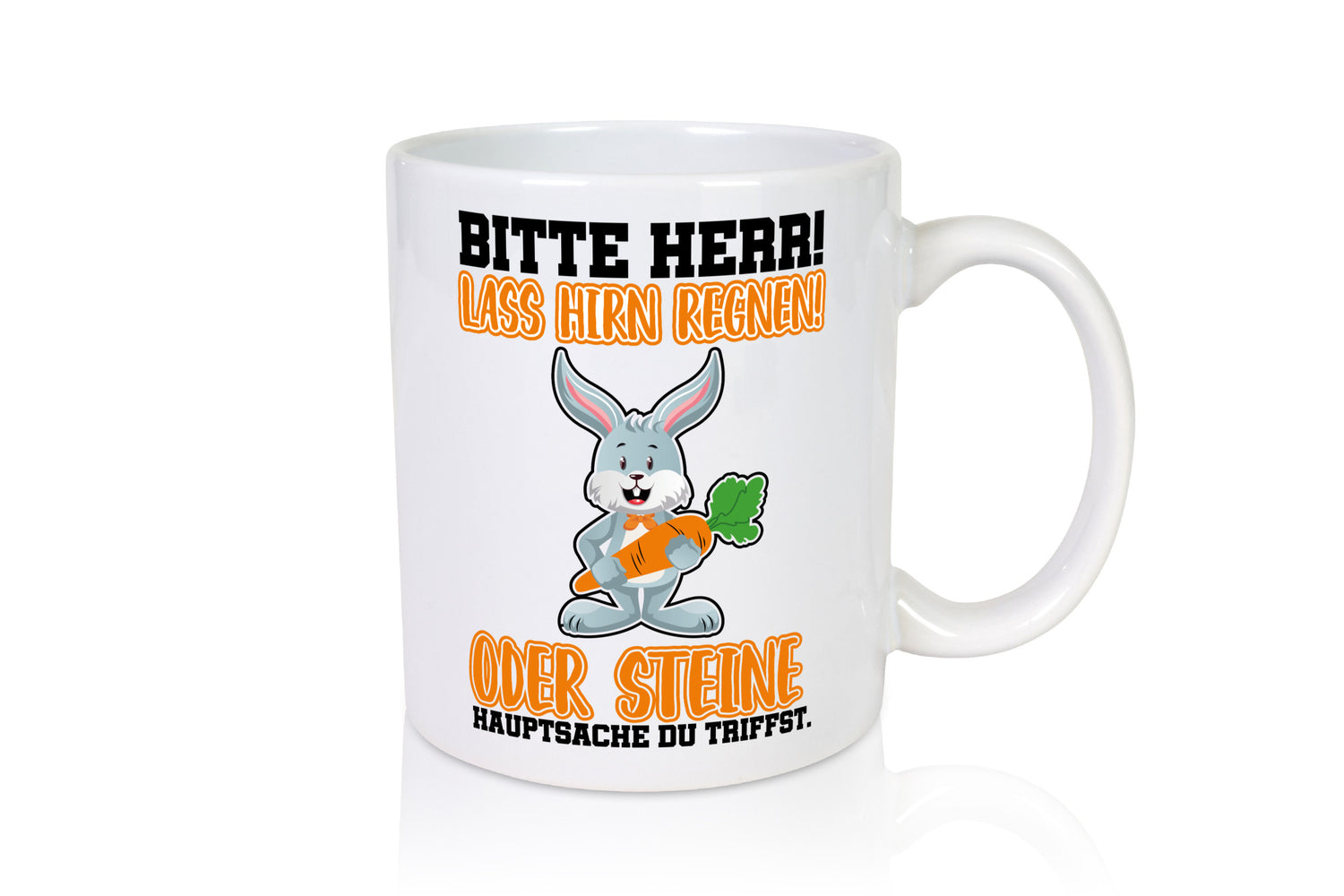Lass Hirn regnen lustig Humor Geschenkidee Geschenk Tasse