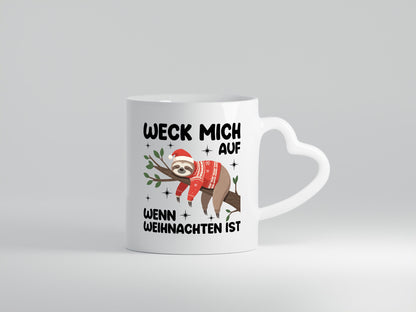 Weck mich auf wenn Weihnachten ist | v2 Humor Geschenkidee Tasse