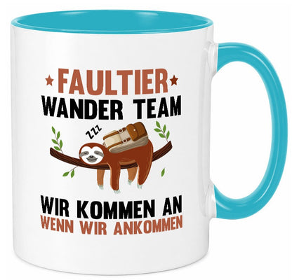 Faultier Wanderteam | Spruch Motiv Wandern lustig Tierliebhaber Humor Geschenk Tasse
