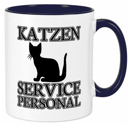 Katzen Service Personal | Katzenbesitzer Tasse Humor lustiger Spruch Geschenk
