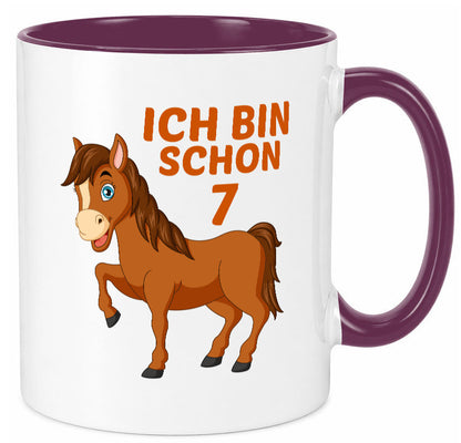 7. Geburtstag | Ich bin schon 7 Pferde Pony Humor Geschenkidee Tasse