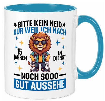 15 Jahre im Dienst | Arbeitsjubiläum Arbeit lustig Kollegen Büro Geschenk Tasse