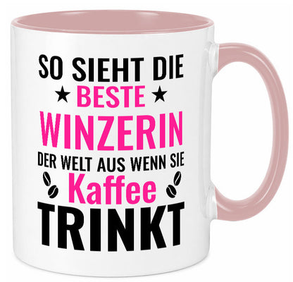 Kaffee trinkt: Winzerin | Weinbauer Wein lustig Humor Geschenkidee Geschenk Tasse