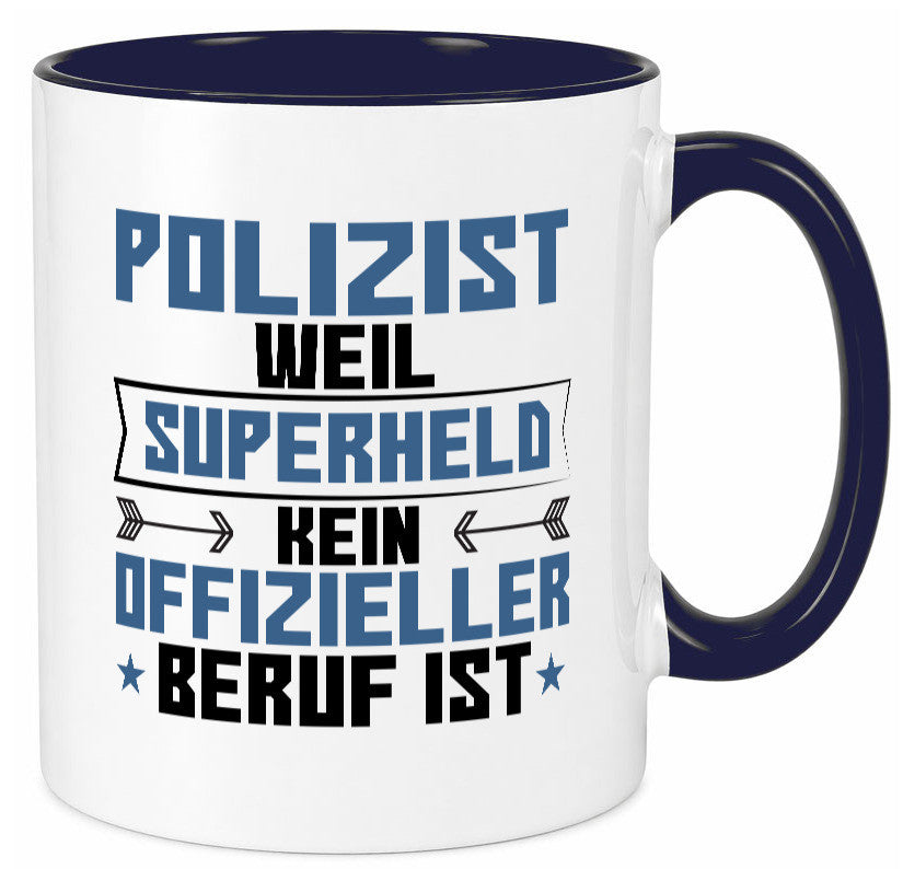 Superheld Polizist | Polizei lustiger Spruch Geschenk Humor Geschenkidee Tasse
