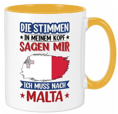 Malta | Urlaub Stimmen in meinem Kopf Traumland lustiger Spruch Geschenk Humor Tasse