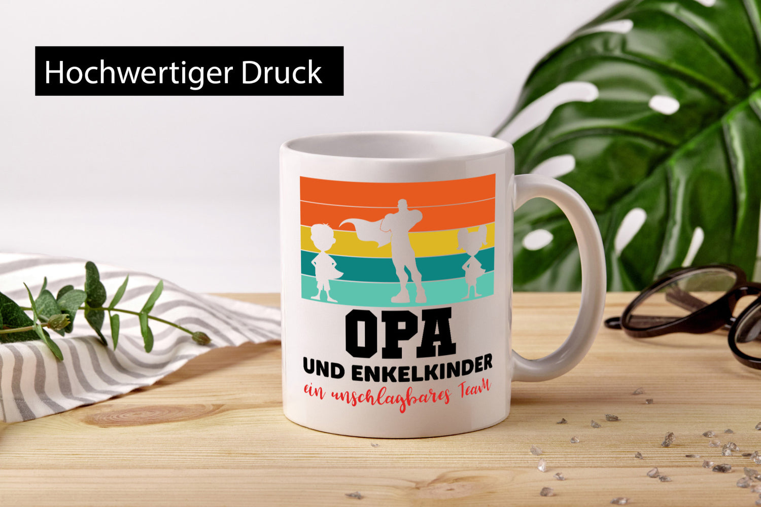 Opa und Enkelkinder ein unschlagbares Team Geschenkidee Familie Humor Tasse