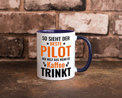 Kaffee trinkt: Pilot | Flugzeug Piloten lustiger Spruch Geschenk Humor