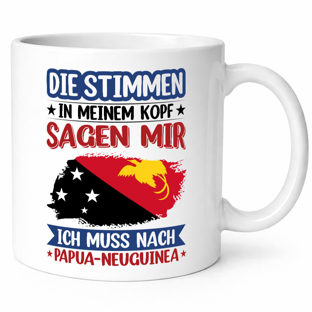 Papua-Neuguinea | Urlaub Stimmen in meinem Kopf v2 Humor Geschenkidee Tasse