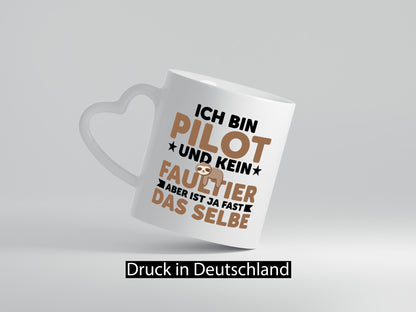 Ich bin kein Faultier: Pilot | Flugzeug Piloten v2 Geschenk Tierliebhaber Humor