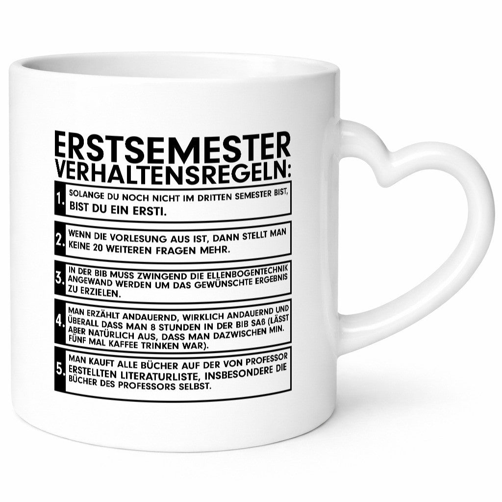 Erstsemester Verhaltensregeln | Ersti Tasse Studium Humor Geschenkidee