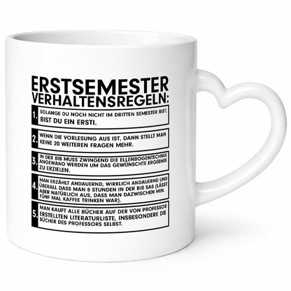Erstsemester Verhaltensregeln | Ersti Tasse Studium Humor Geschenkidee