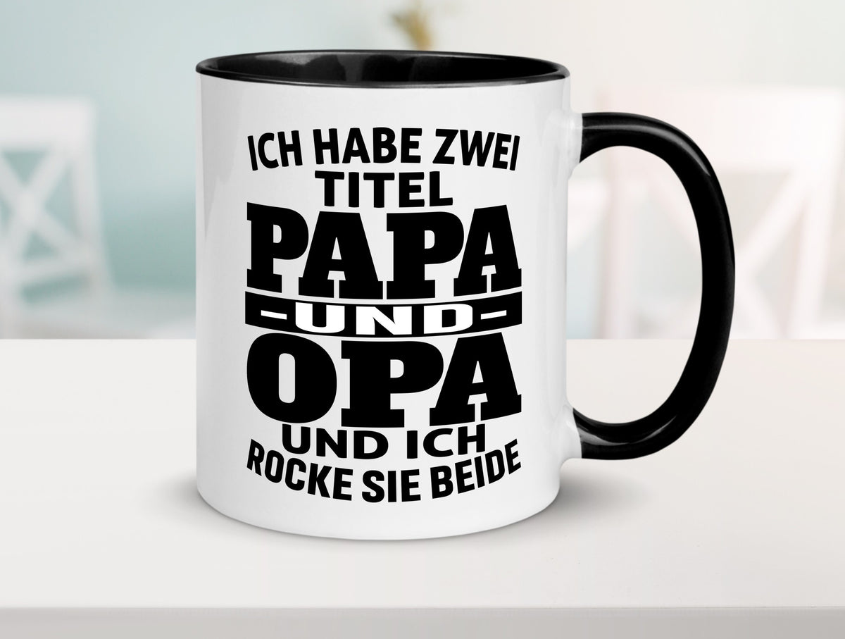 Ich habe zwei Titel Papa und Opa | Rock sie Großvater Humor Familie Tasse
