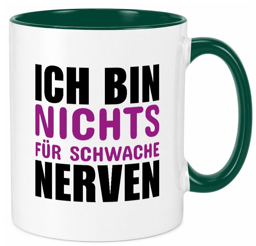 Schwache nerven lustiger Spruch Geschenk Humor Geschenkidee Tasse