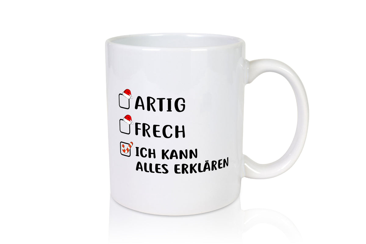 Weihnachten | Artig Frech lustiger Spruch Geschenk Humor Geschenkidee Tasse