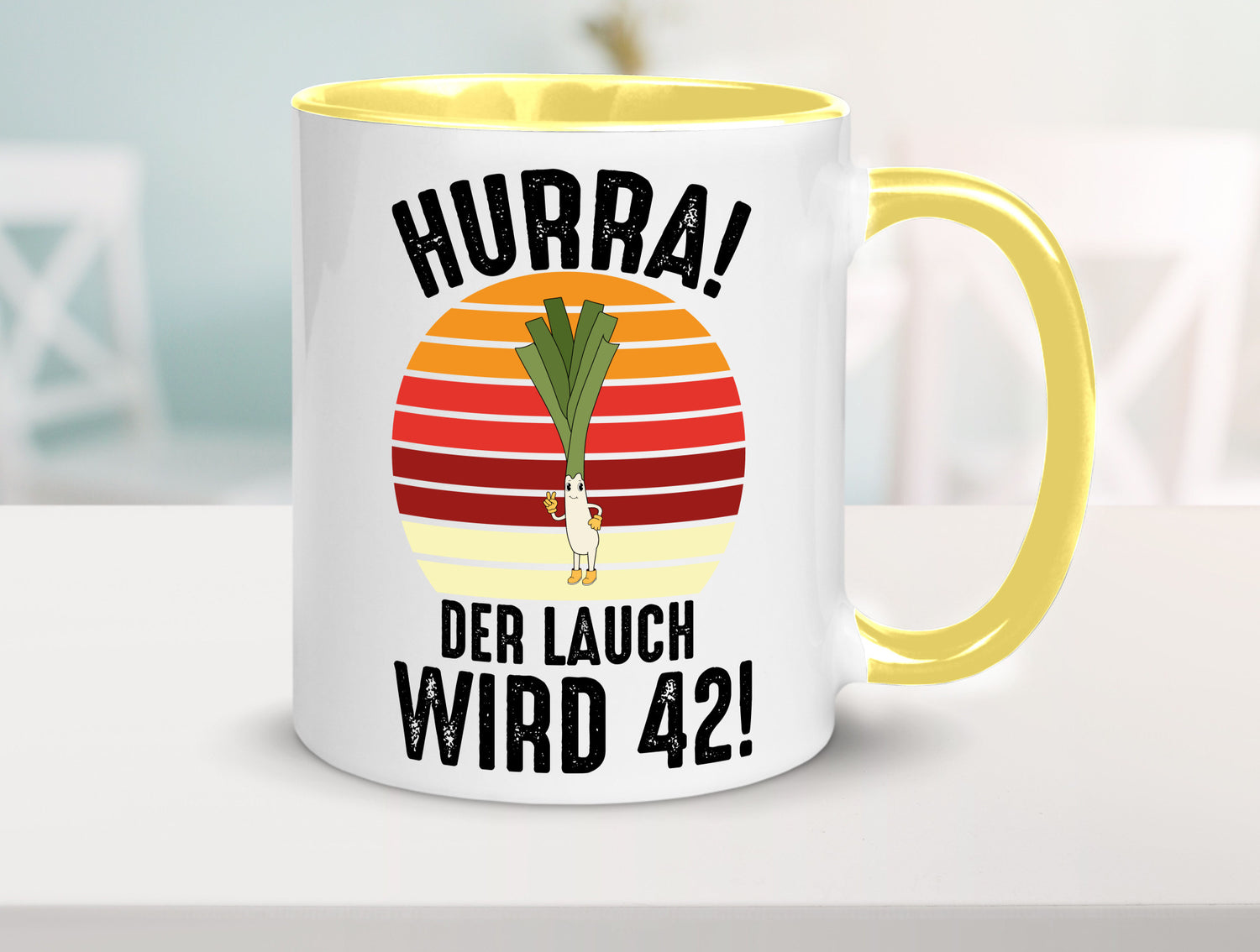 Hurra der lauch wird 42 | 42. Geburtstag Ehrentag Humor Geschenkidee Tasse