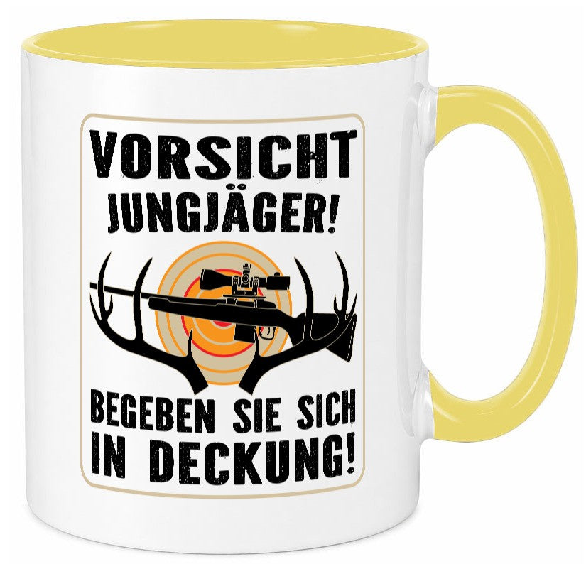 Votsicht Jungjäger | In Deckung Neuling beim Jagen lustig Humor Geschenkidee Tasse