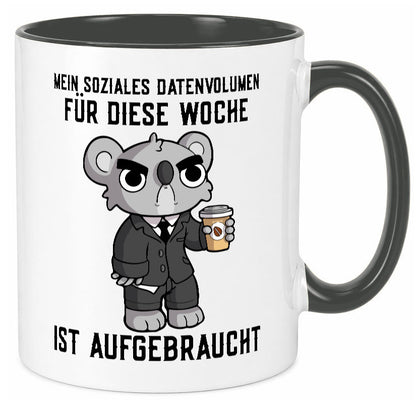 Soziales Datenvolumen | wütender Bär Einzelgänger Nerd Geschenkidee Humor Tasse
