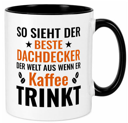 Kaffee trinkt: Dachdecker | Dachbau Hausbau lustig Humor Geschenkidee Geschenk