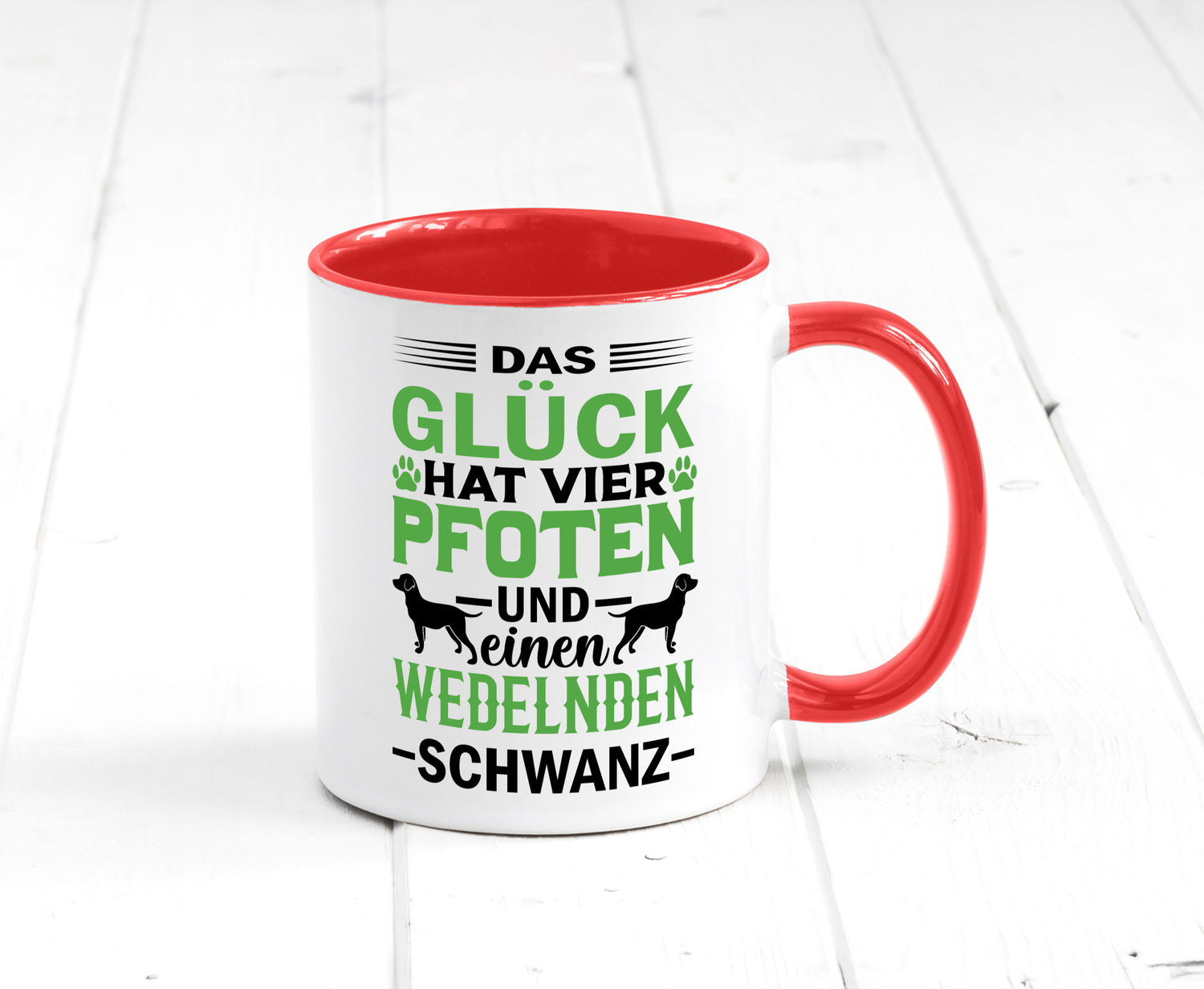 Das Glück hat 4 Pfoten | Hundeliebhaber Ich liebe Hunde Geschenk Tierliebhaber