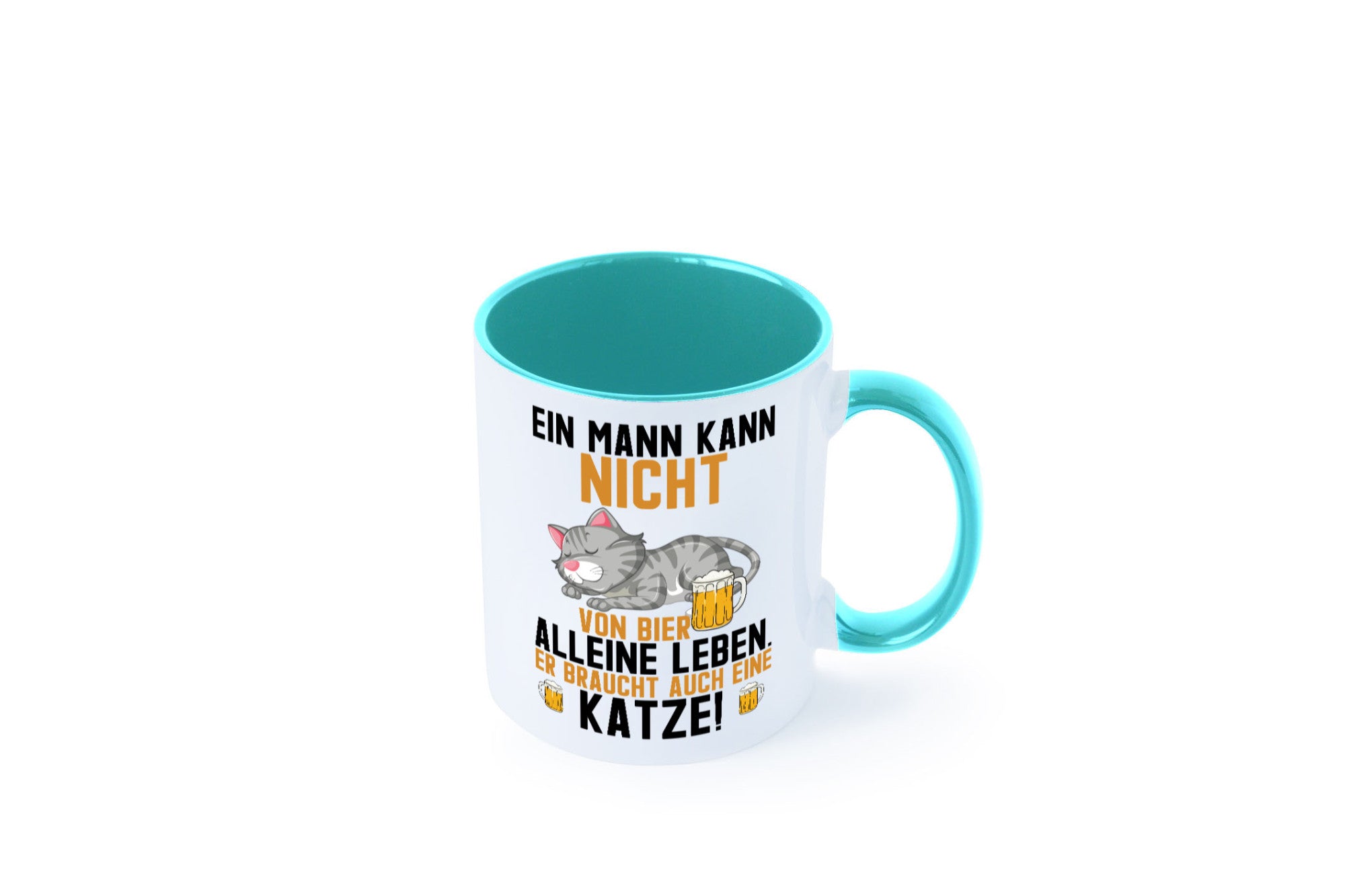 Von Bier leben | Mann braucht eine Katze Katzenliebhaber Geschenk Tierliebhaber