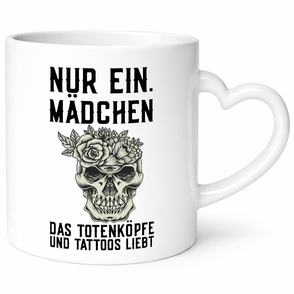 Mädchen |Tattoos und Totenköpfe | Tätowieren Rockabilly Humor Geschenkidee Tasse