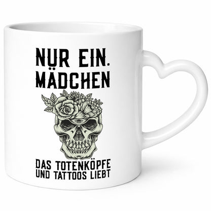 Mädchen |Tattoos und Totenköpfe | Tätowieren Rockabilly Humor Geschenkidee Tasse