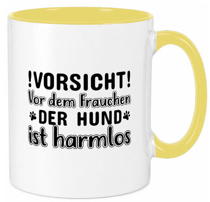 Vorsicht vor dem Frauchen | Hundebesitzerin Pfoten Geschenkidee Tierliebhaber Tasse