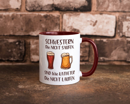 Schwestern die nicht saufen, Katheder laufen | Gläser lustiger Spruch Geschenk