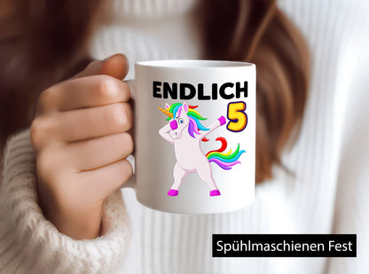 5. Geburtstag | endlich 5 Jahre Einhorn Mädchen lustiger Spruch Geschenk