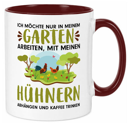 Garten Hühner | Gartenarbeit Tasse Bauernhof Spruch lustiger Geschenk Arbeit
