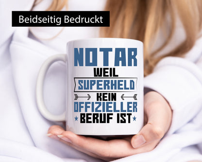 Superheld Notar | Jurist lustiger Spruch Geschenk Humor Geschenkidee Tasse