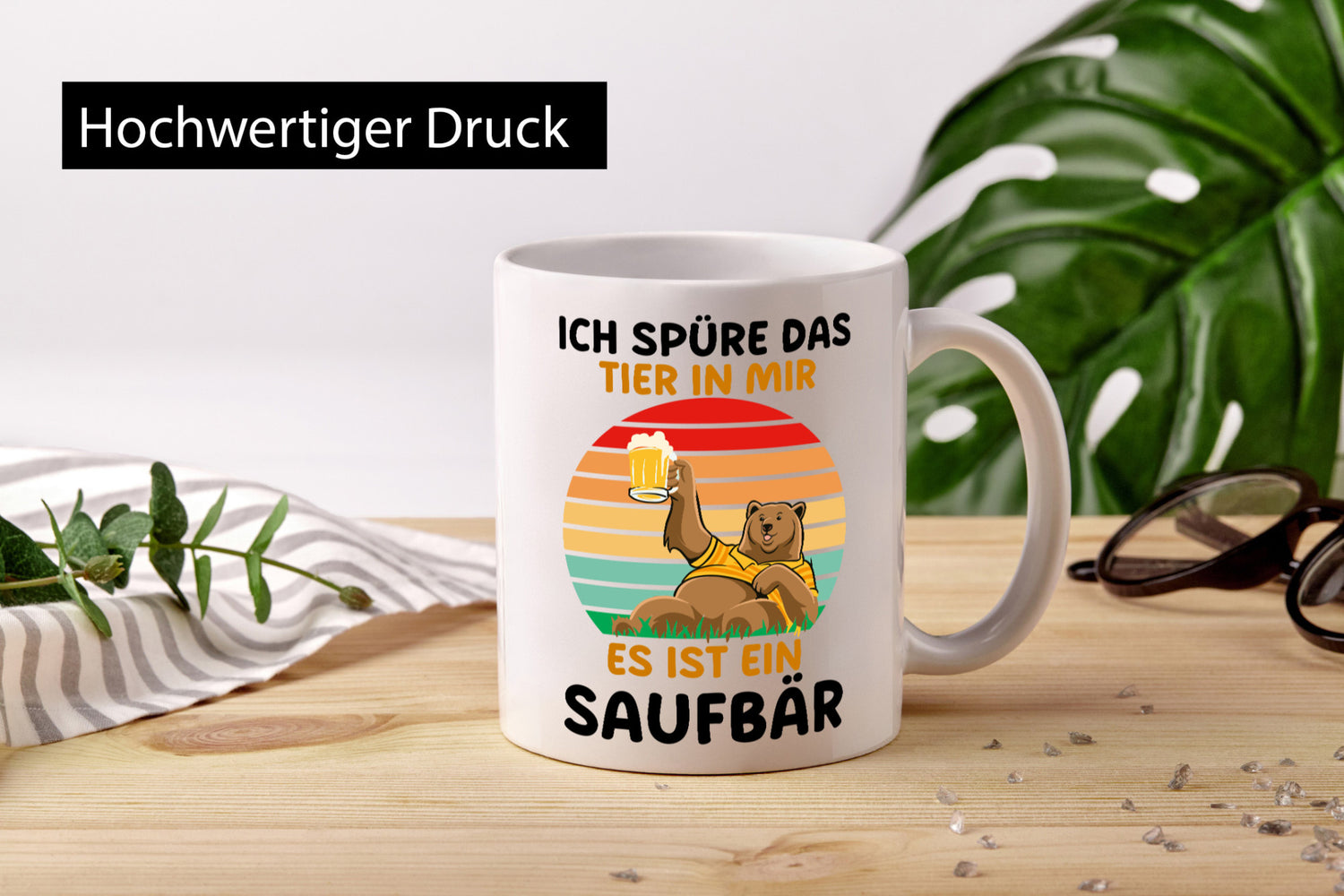 Ich spüre das Tier in mir | Saufbär Bier Vintage v2 Geschenk Tierliebhaber