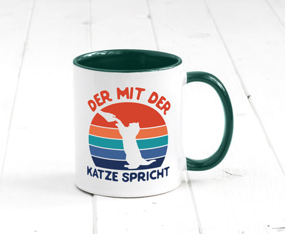 Der mit Katze Spricht | Katzenliebhaber Humor Tierliebhaber Geschenkidee Tasse