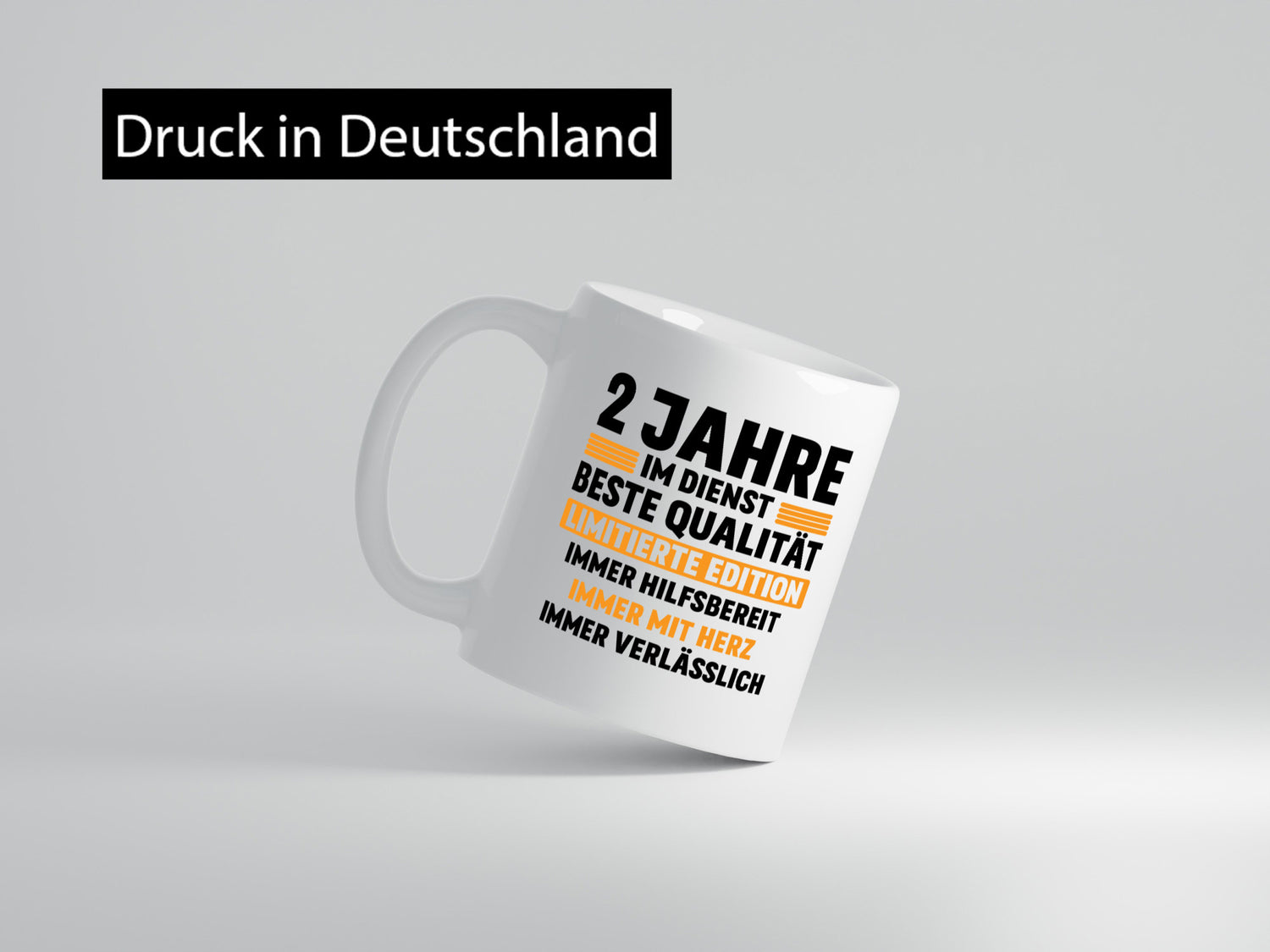 2 Jahre im Dienst | Jubiläum Arbeit Humor Kollegen Büro Geschenkidee Tasse
