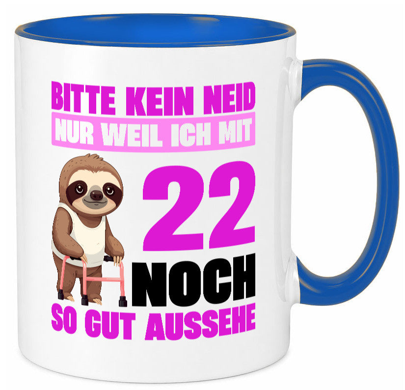 22. Geburtstag | Bitte kein neid Faultier 22 Jahre lustig Geschenkidee Geschenk