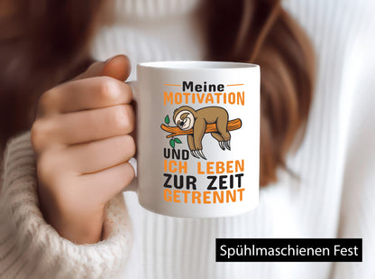 Keine Motivation | Faultier Tasse Büro Humor faul Geschenk Arbeit Kollegen