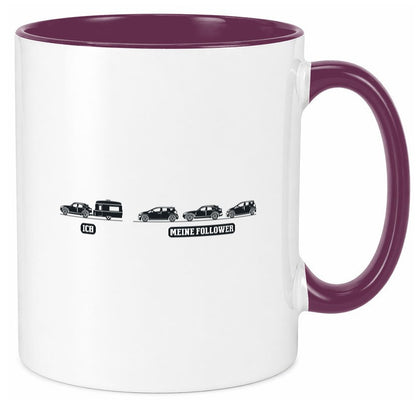 Ich | Meine Follower Camper Autos lustig Humor Geschenkidee Geschenk Tasse