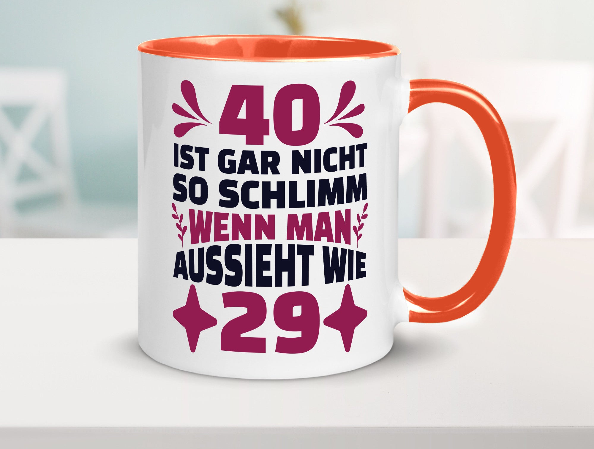 40 ist gar nicht schlimm | 40. Geburtstag Jung aussehen Geschenkidee Humor Tasse