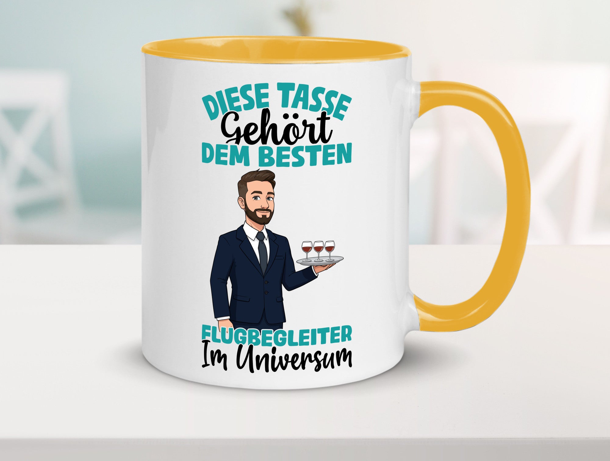 Im Universum: Flugbegleiter | Steward Flughafen Humor Geschenkidee Tasse