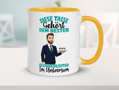 Im Universum: Flugbegleiter | Steward Flughafen Humor Geschenkidee Tasse