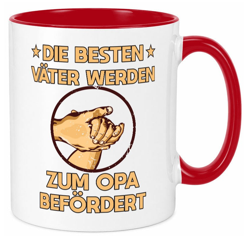 Besten Väter werden zum Opa befördert | Zwei Hände Geschenkidee Familie Humor Tasse
