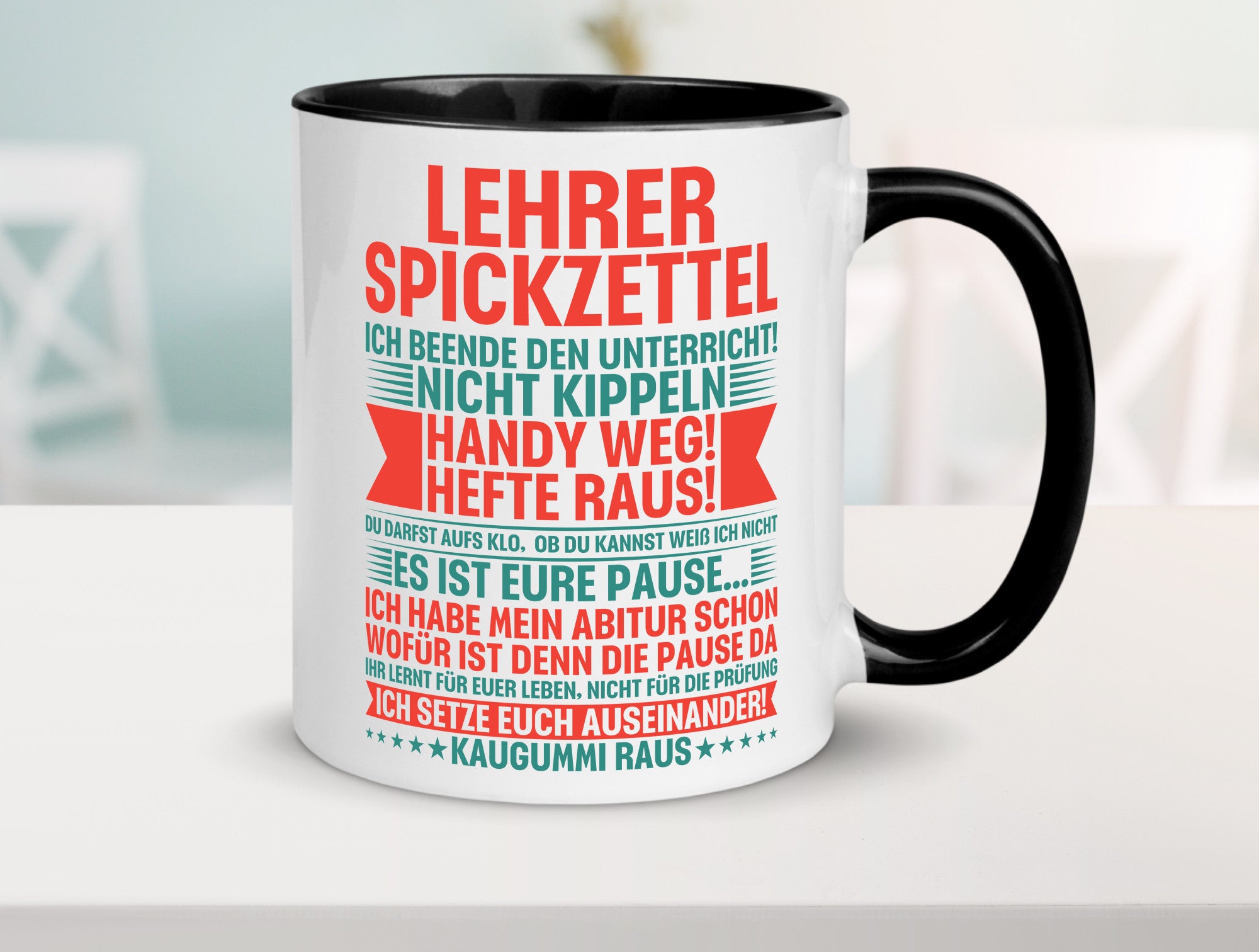 Lehrer Spickzettel | Beruf Tasse lustiger Spruch vl4 lustig Arbeit Kollegen