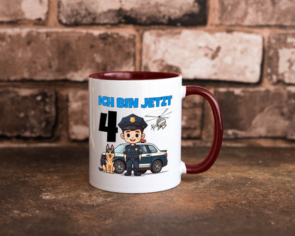 4. Geburtstag | 4 Jahre Polizei Kind Polizeiauto Humor Geschenkidee Tasse