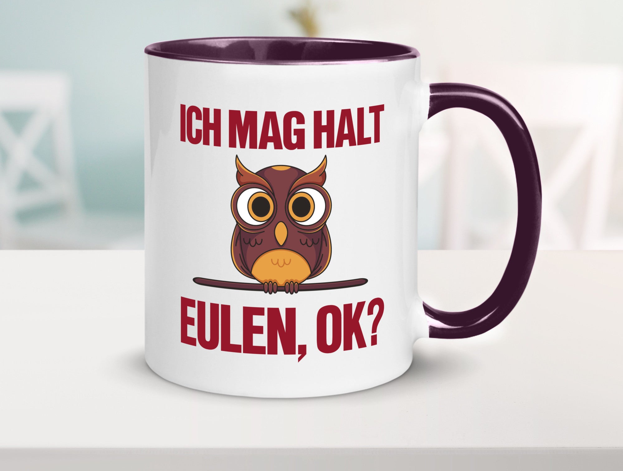 Ich mag Eulen | Spruch süße Eule Motiv lustiger Geschenk Humor Geschenkidee