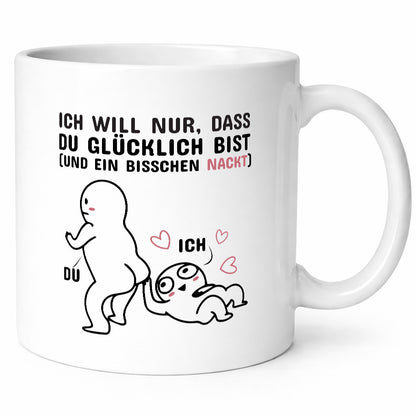 Nur ein bisschen nackt Humor Geschenkidee Tasse